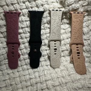 4 Apple Watch new floral engraved bands compatible 41 mm series 9 bands.